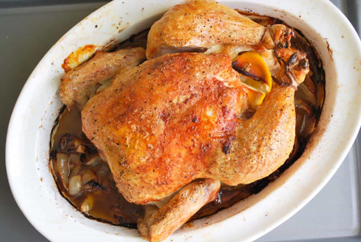 Simple Whole Roasted Chicken Recipe with Lemon Simple Whole Roasted Chicken Recipe with Lemon