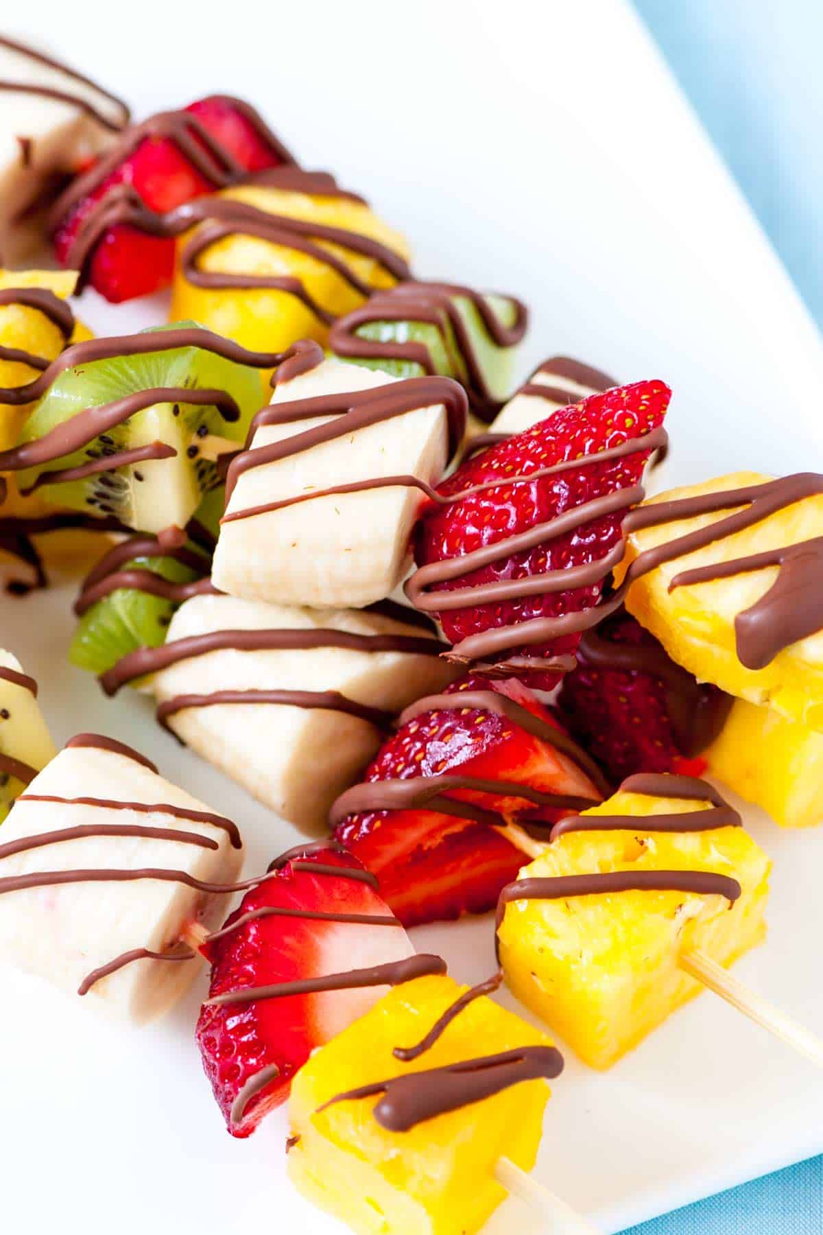 Fruit Skewers with Chocolate