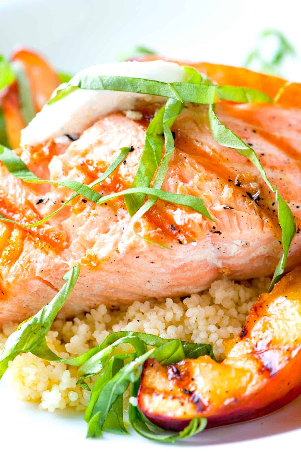 Grilled Salmon Recipe with Nectarines and Goat Cheese Grilled Salmon with Nectarines