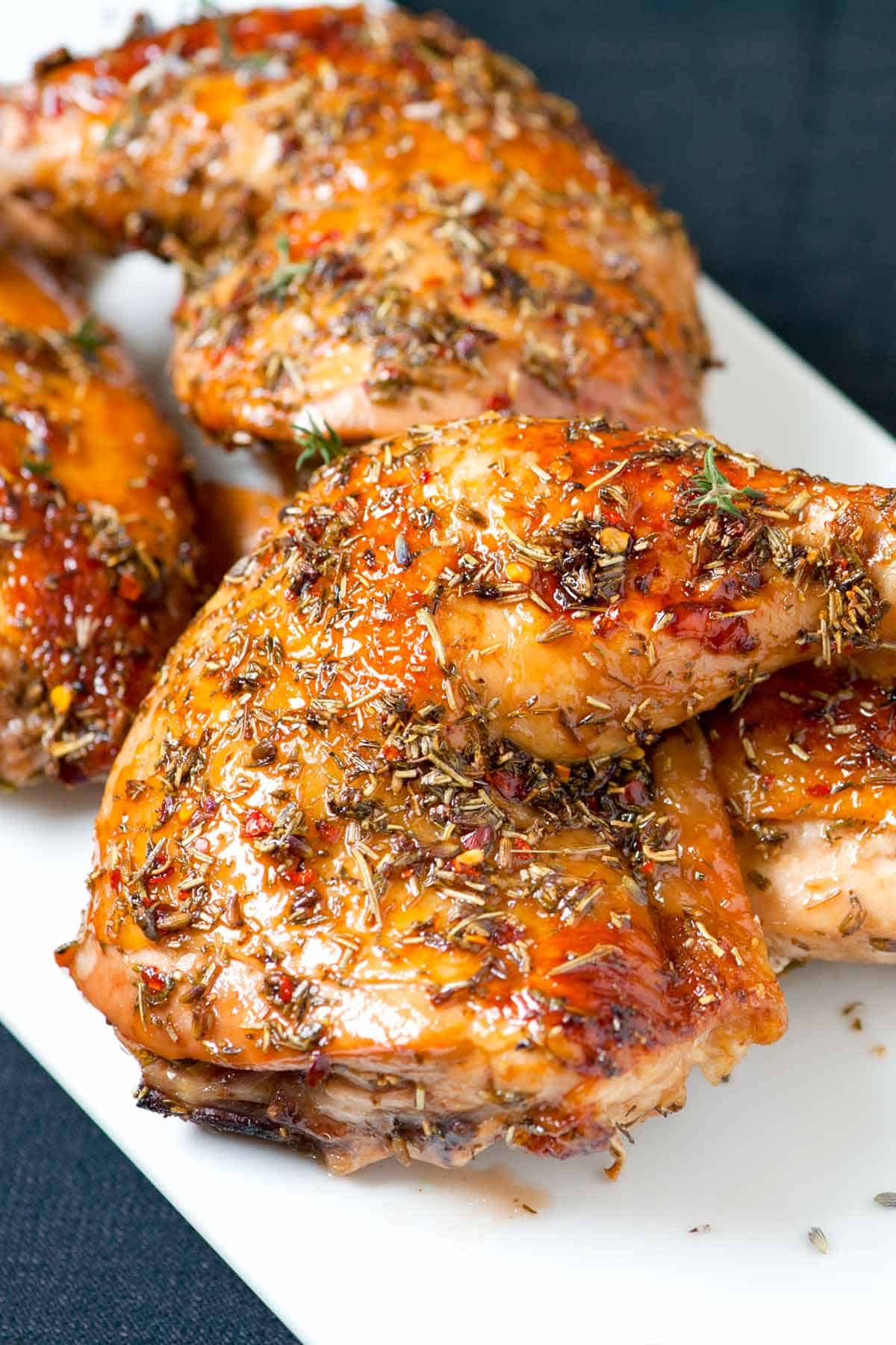 Roasted Lavender Honey Glazed Chicken Recipe Honey Glazed Lavender Chicken