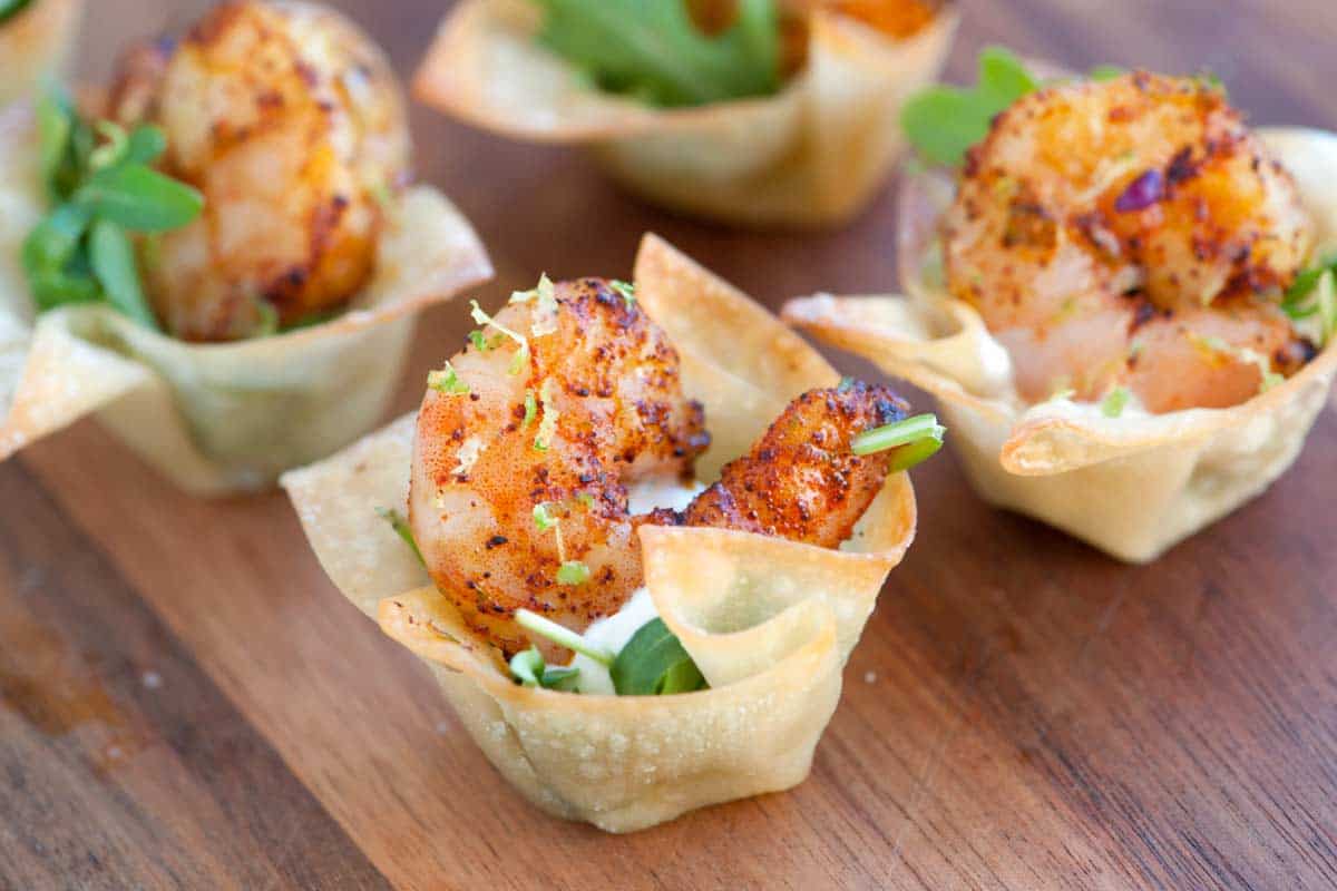 Chili Lime Shrimp Wonton Cups