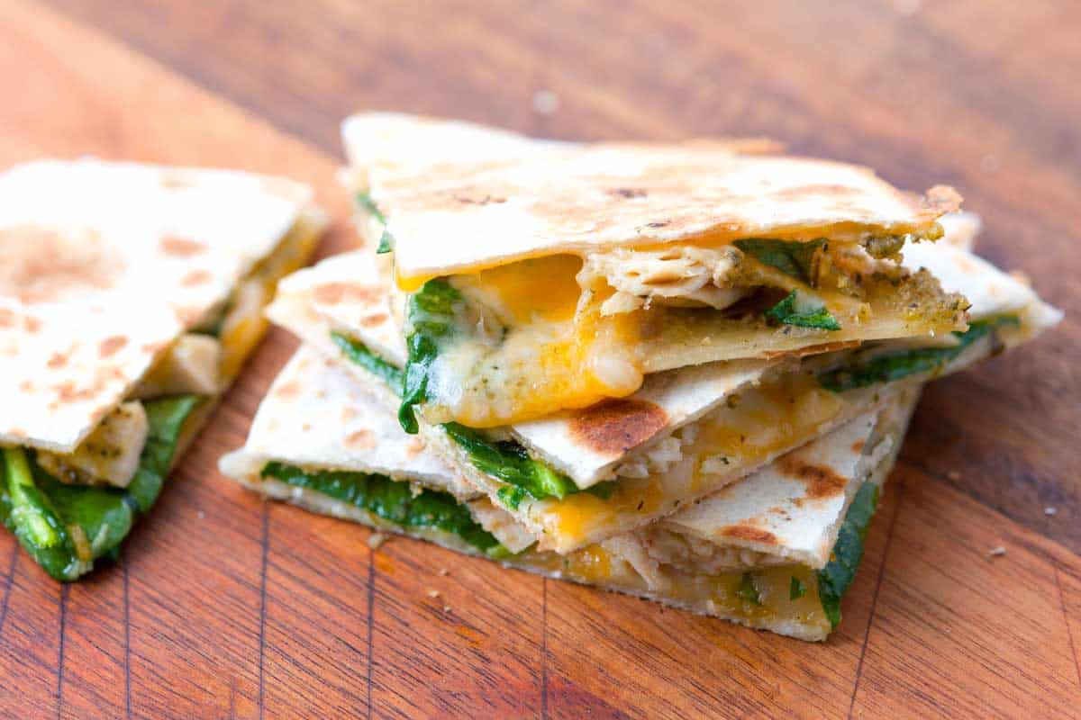 Chicken Pesto Quesadillas