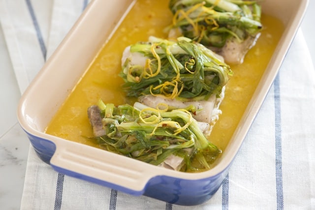 Baked Fish with Scallions Baked Fish with Scallions