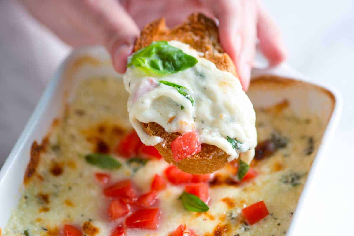 How to Make Baked Cheese Dip How to Make Tomato Basil Cheese Dip: Serve with bread