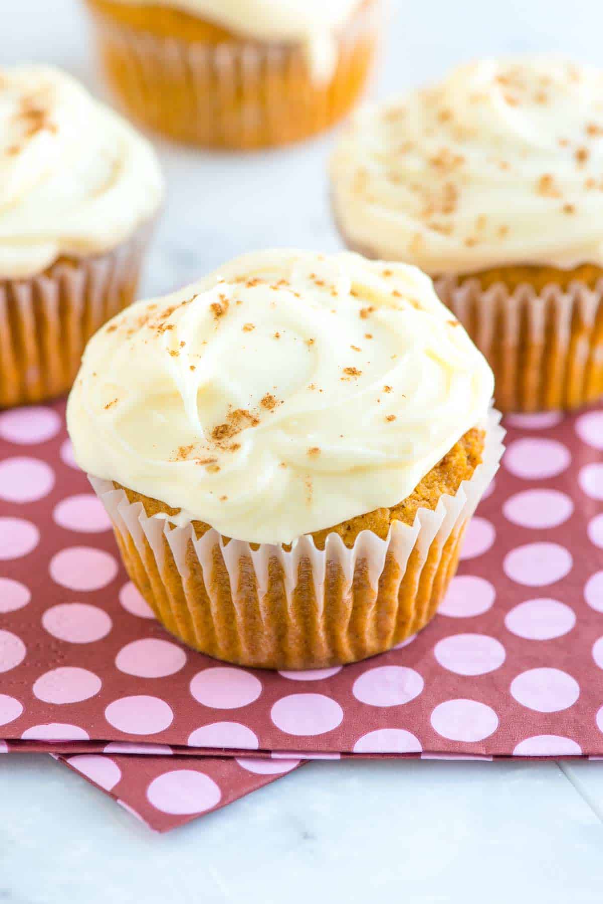 Pumpkin Cupcakes with Cream Cheese Frosting