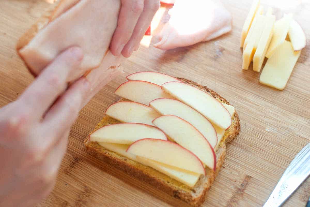 Granola Crusted Apple and Turkey Panini Recipe Making the sandwich