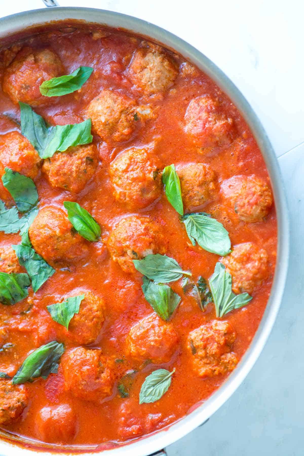 Turkey Meatballs in Tomato Basil Sauce