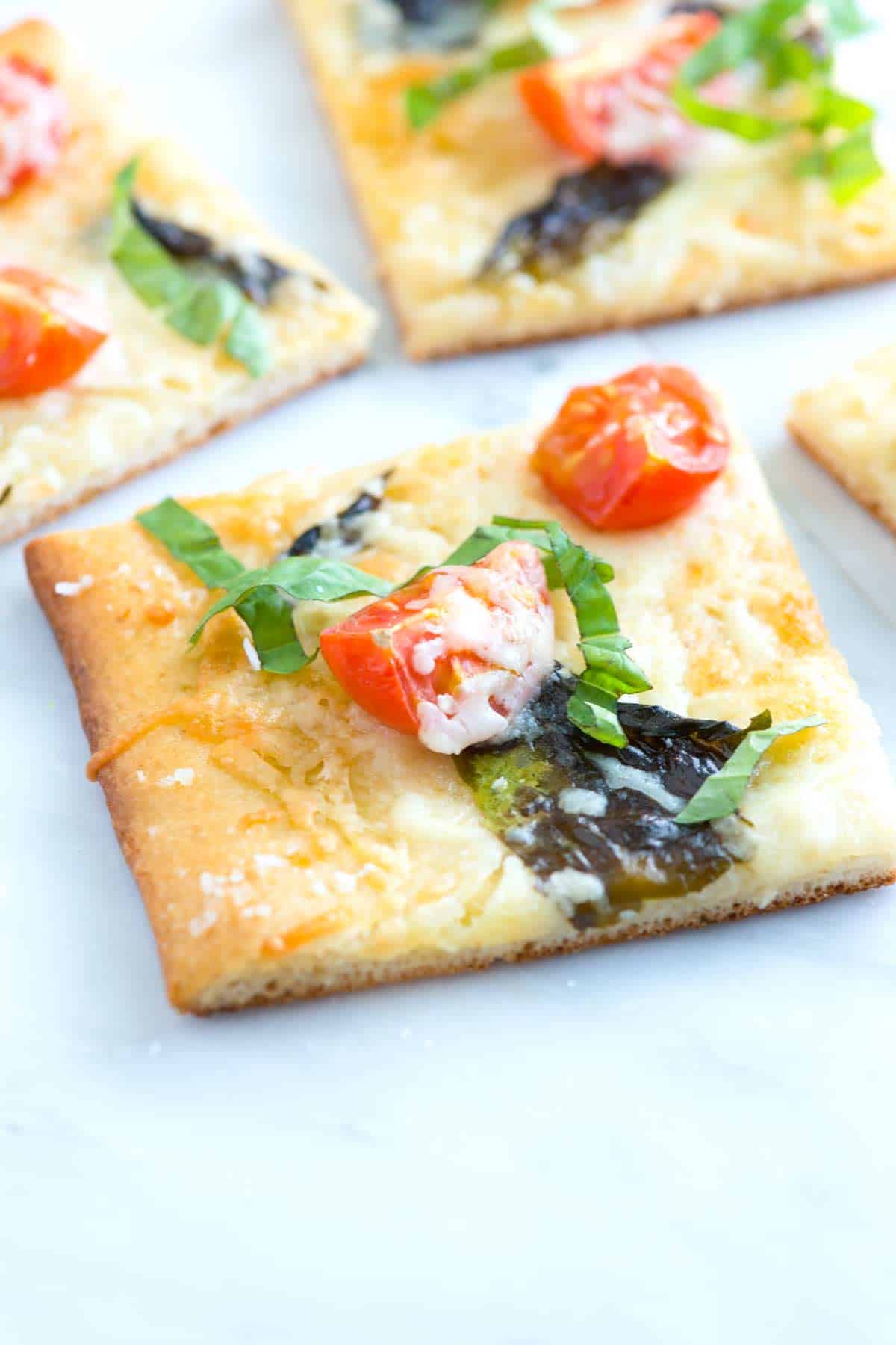 Quick Tomato Basil Pizza Recipe with Sea Salt 30 Minute Tomato Basil Pizza with a Sea Salt Crust