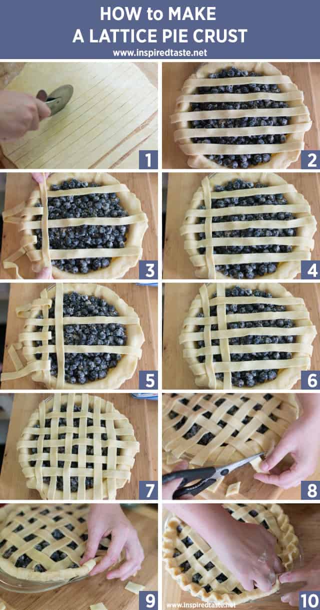 How to Make a Lattice Crust from www.inspiredtaste.net #pie How to Make a Lattice Crust