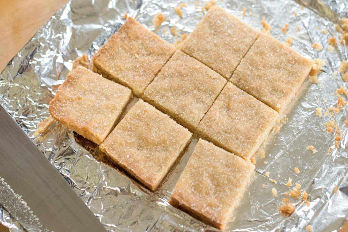 Sliced shortbread cookies