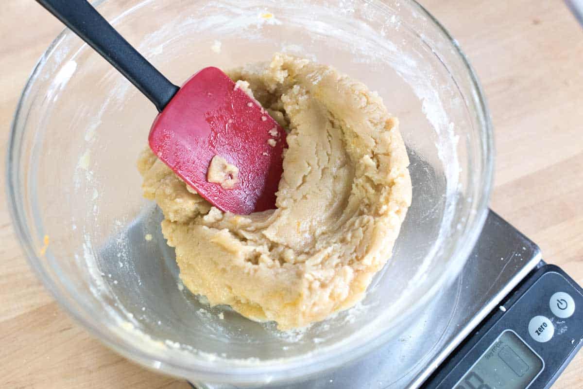 What shortbread cookie dough is supposed to look like after adding the butter