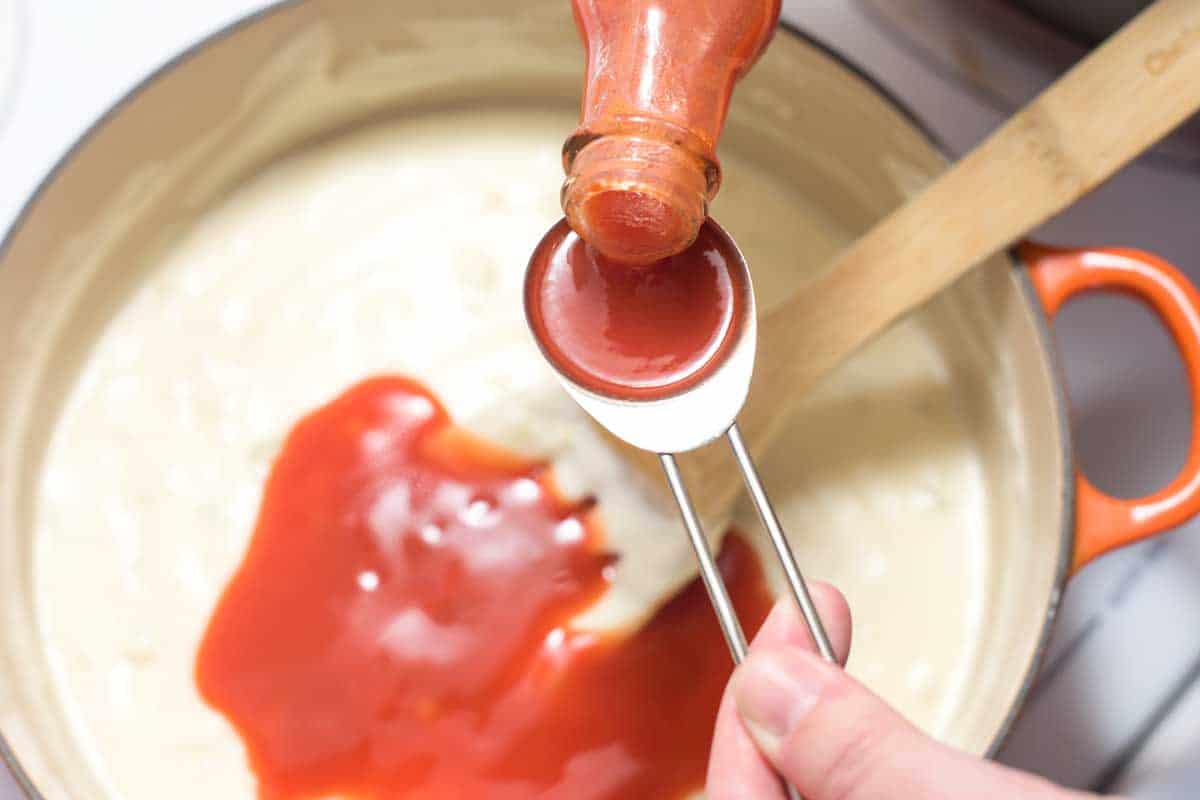 How to Make Buffalo Chicken Dip Adding Frank's Redhot to homemade buffalo chicken dip