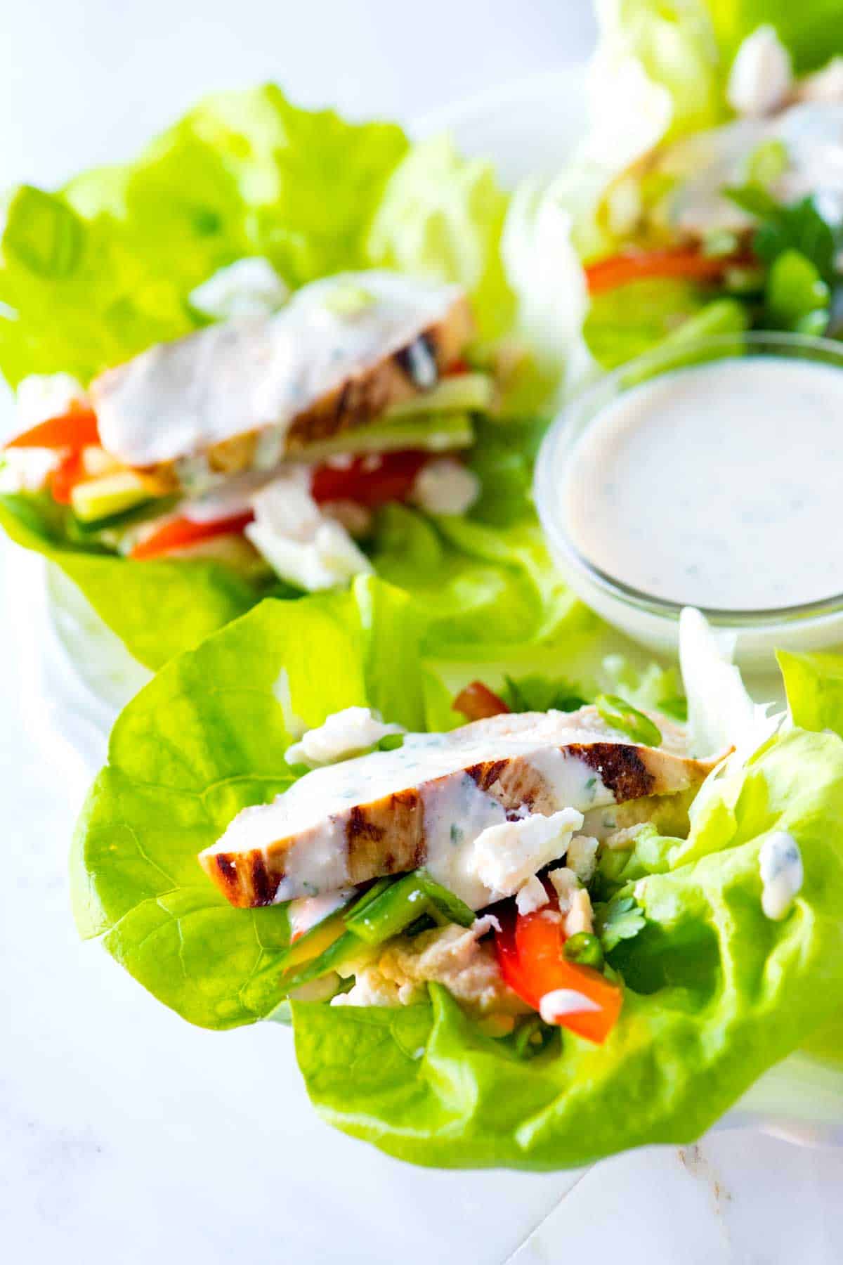 Chicken Hummus Lettuce Wraps