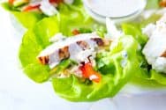 Chicken Hummus Lettuce Wraps