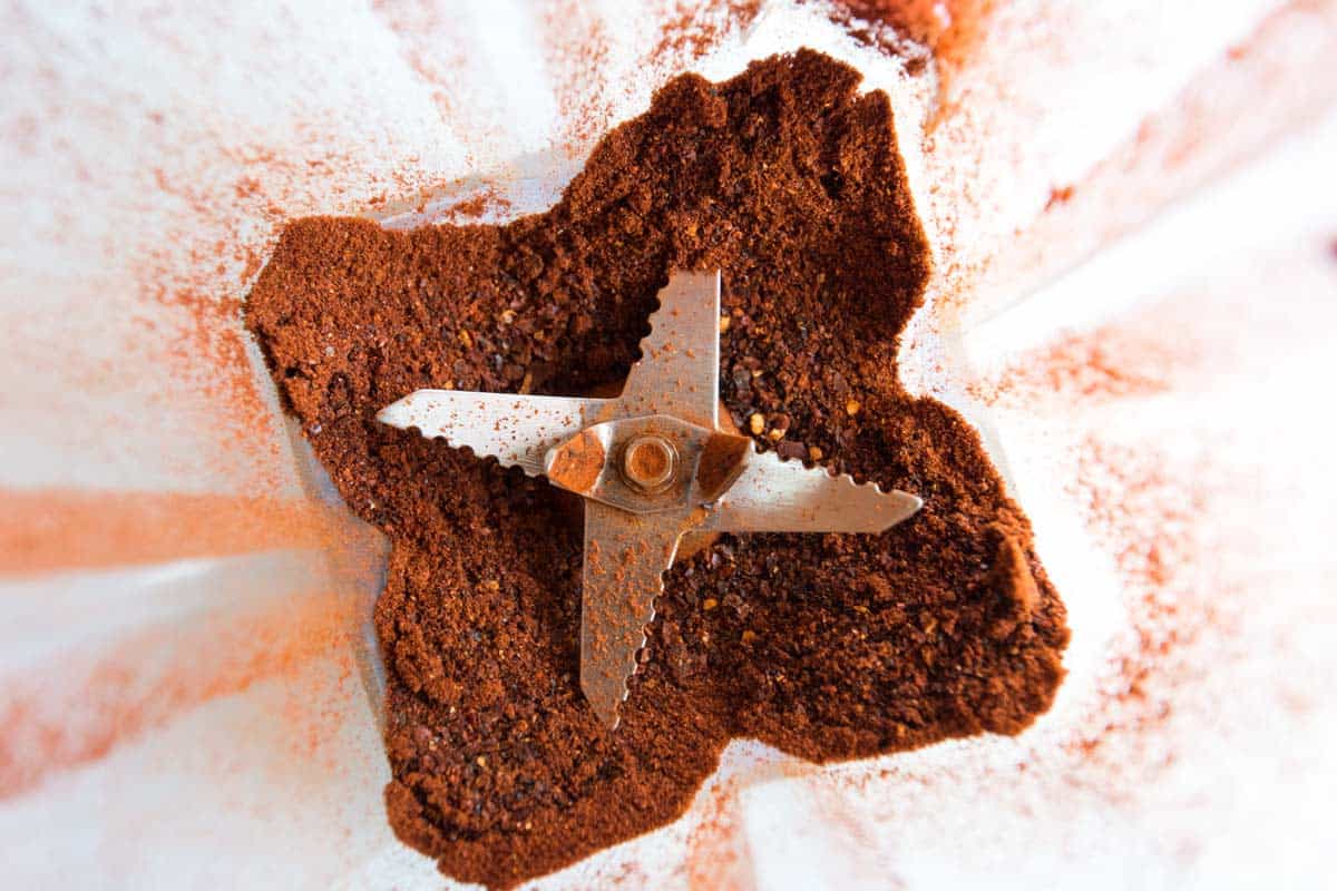 There's three simple steps for preparing the dried chiles Blending toasted dried chiles to make chili powder