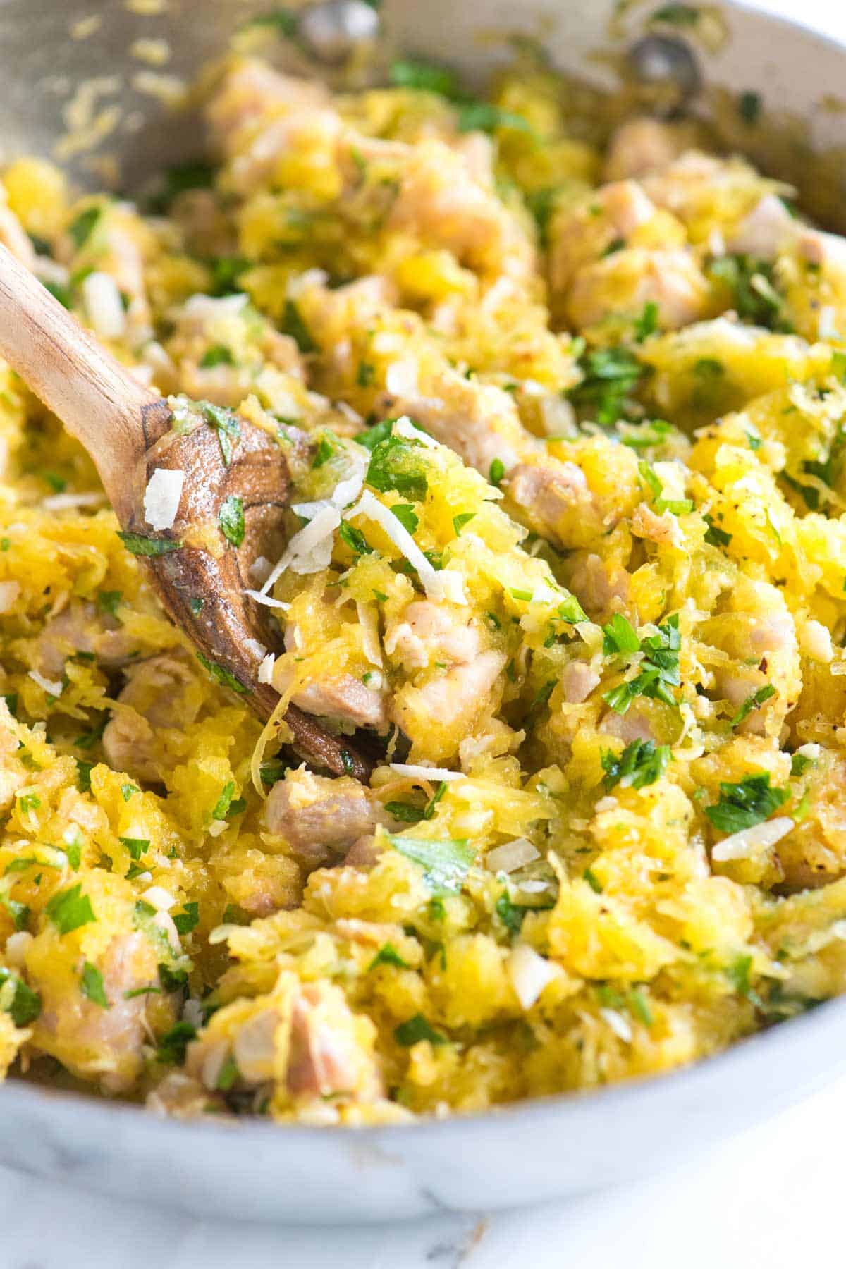 Parmesan Spaghetti Squash with Chicken