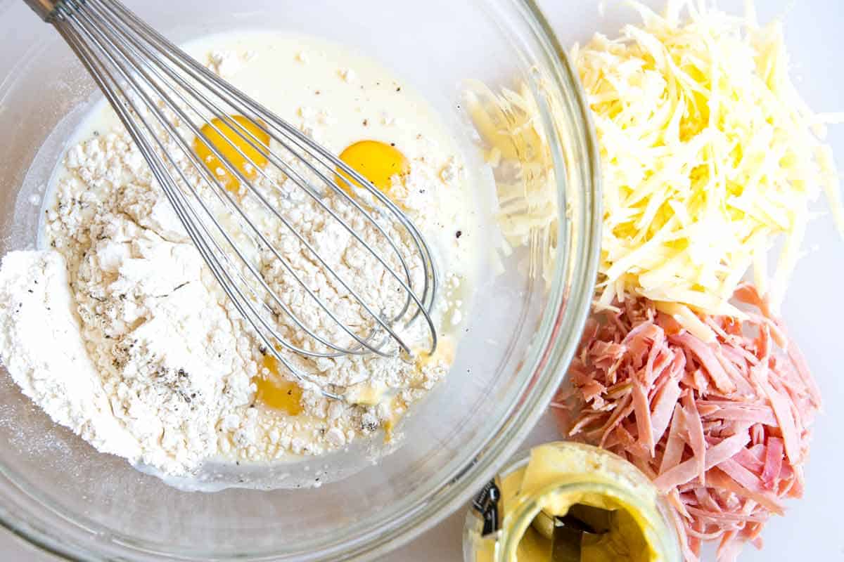 Ham and Cheese Dutch Baby Pancake Recipe Making Dutch baby pancake batter