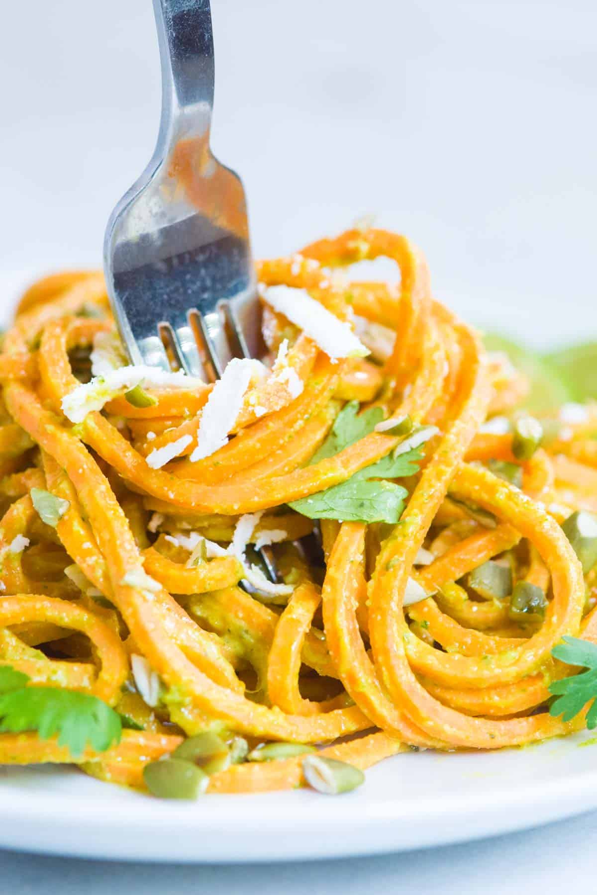 Creamy Avocado Sweet Potato Noodles Recipe Creamy Avocado Sweet Potato Noodles