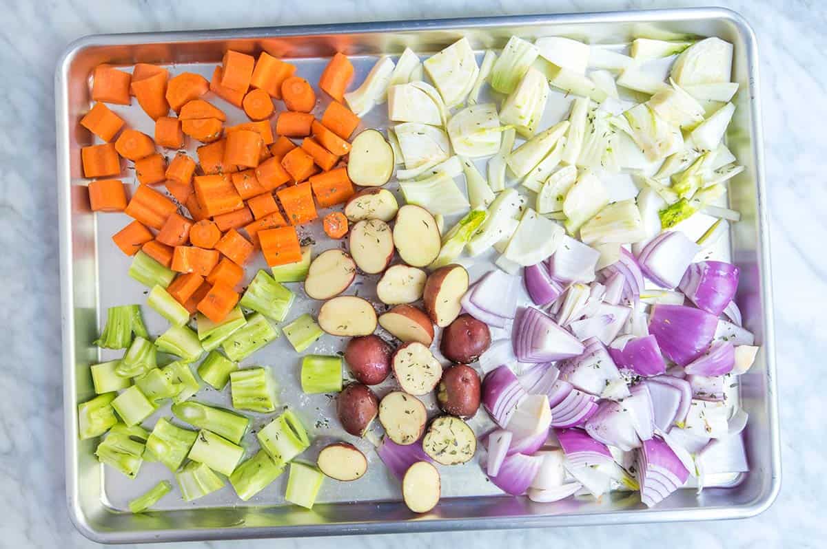 How to Roast Vegetables in the Oven Roasting vegetables in a single layer on a sheet pan