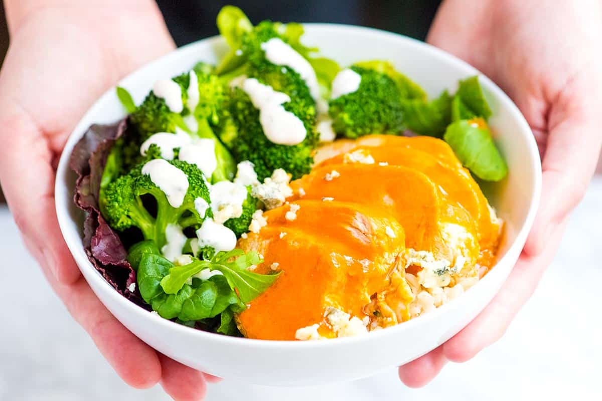 Easy Buffalo Chicken Rice Bowl