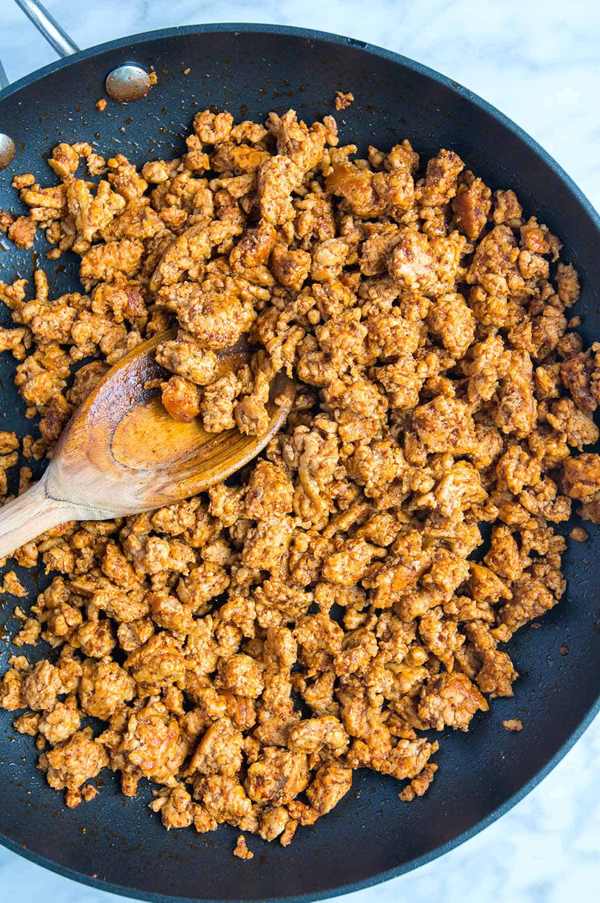 Cooking ground pork with our ground pork taco seasoning