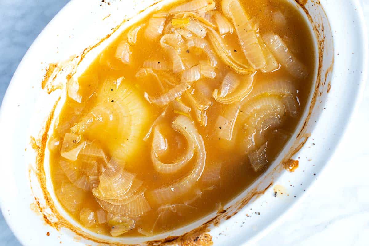 Pan drippings leftover from roasting a whole chicken