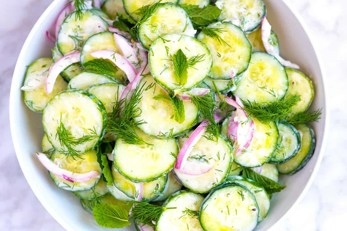 Creamy Cucumber Salad with Greek Yogurt