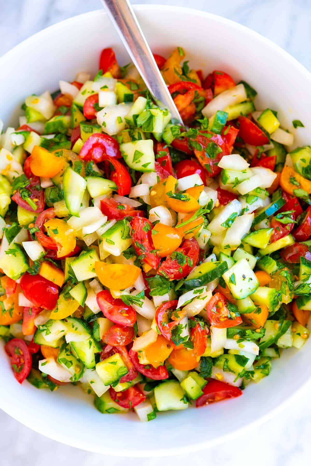 Chopped Cucumber Tomato Onion Salad