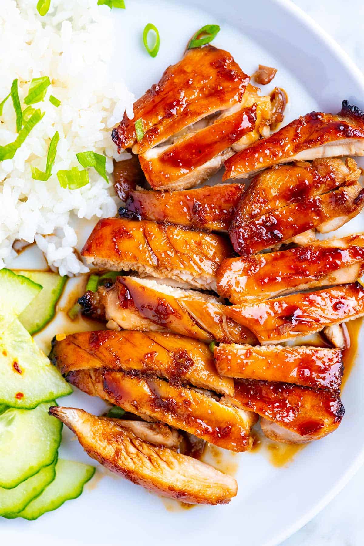 Teriyaki chicken on a plate