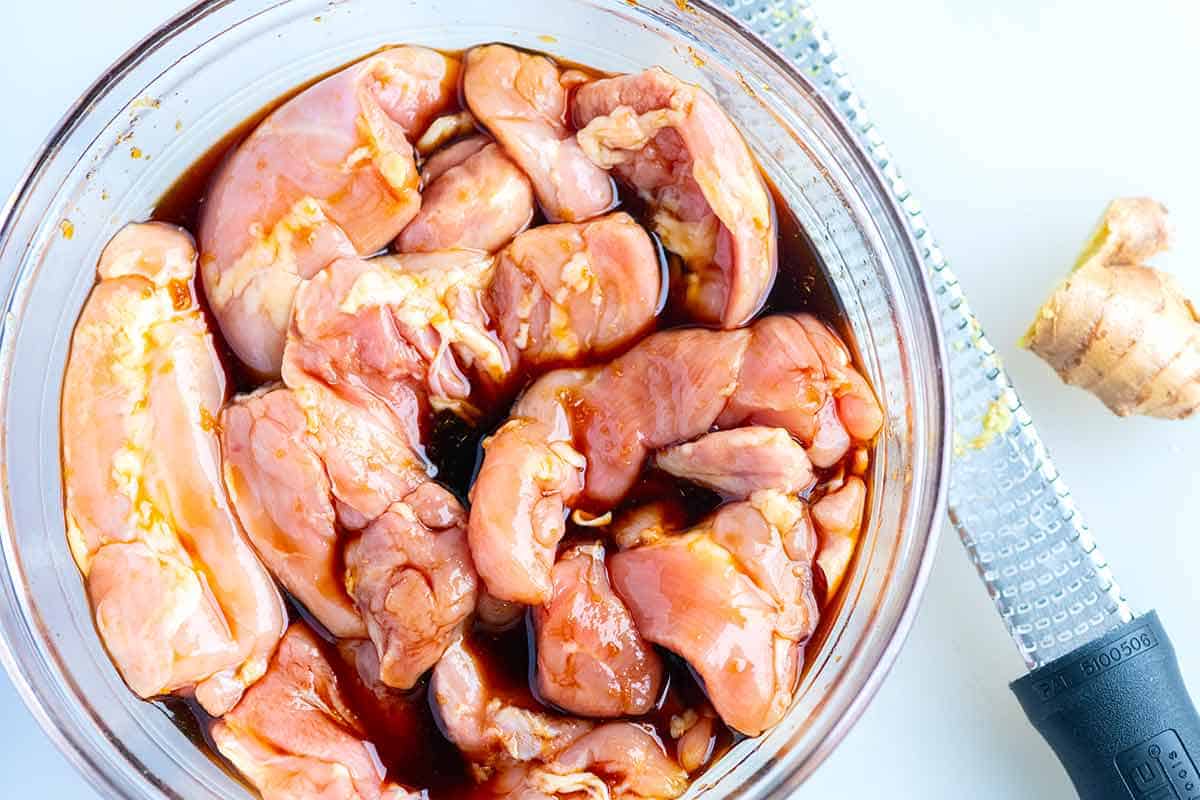 Marinating the chicken