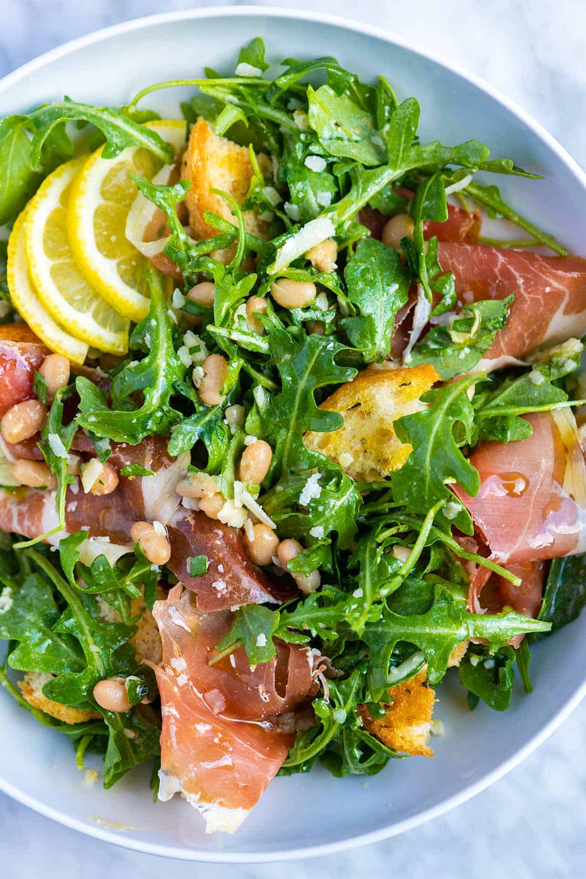 White Bean Salad with Prosciutto and Arugula