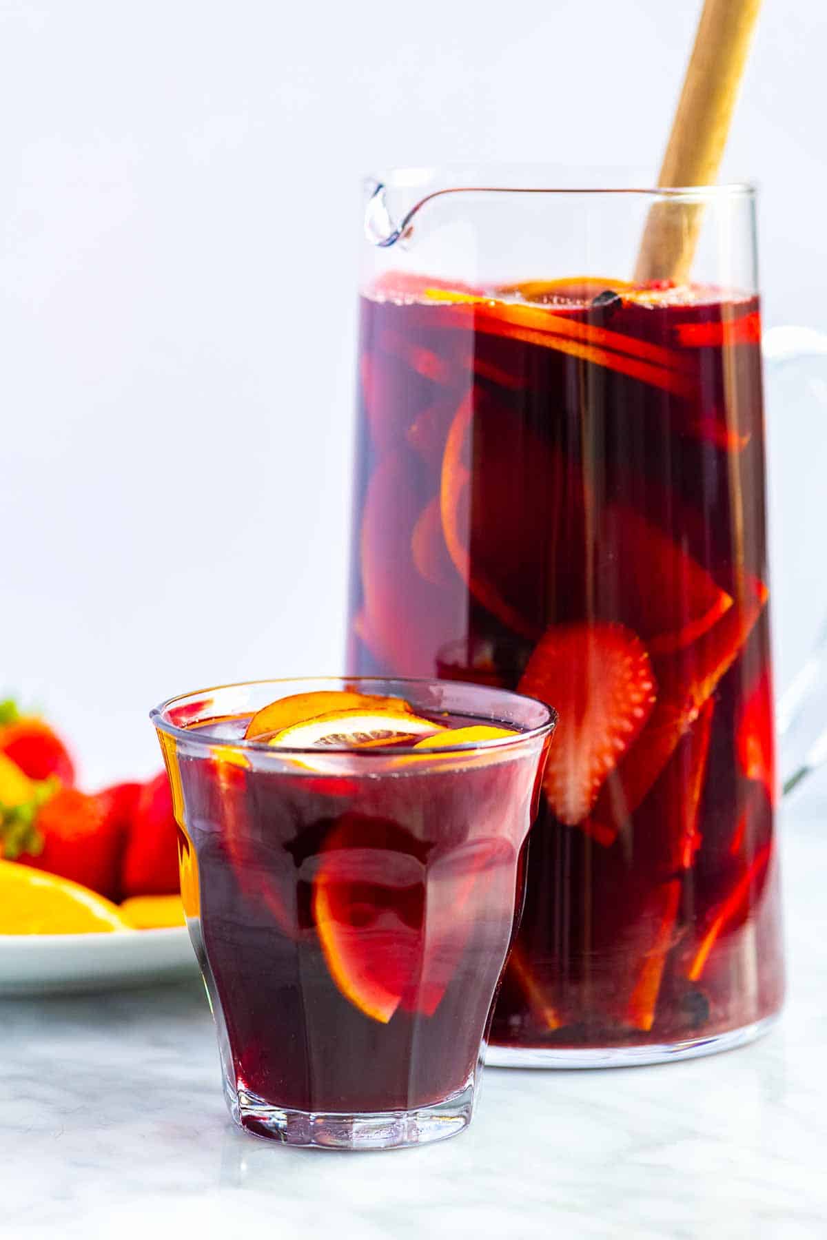 Red Sangria in a pitcher