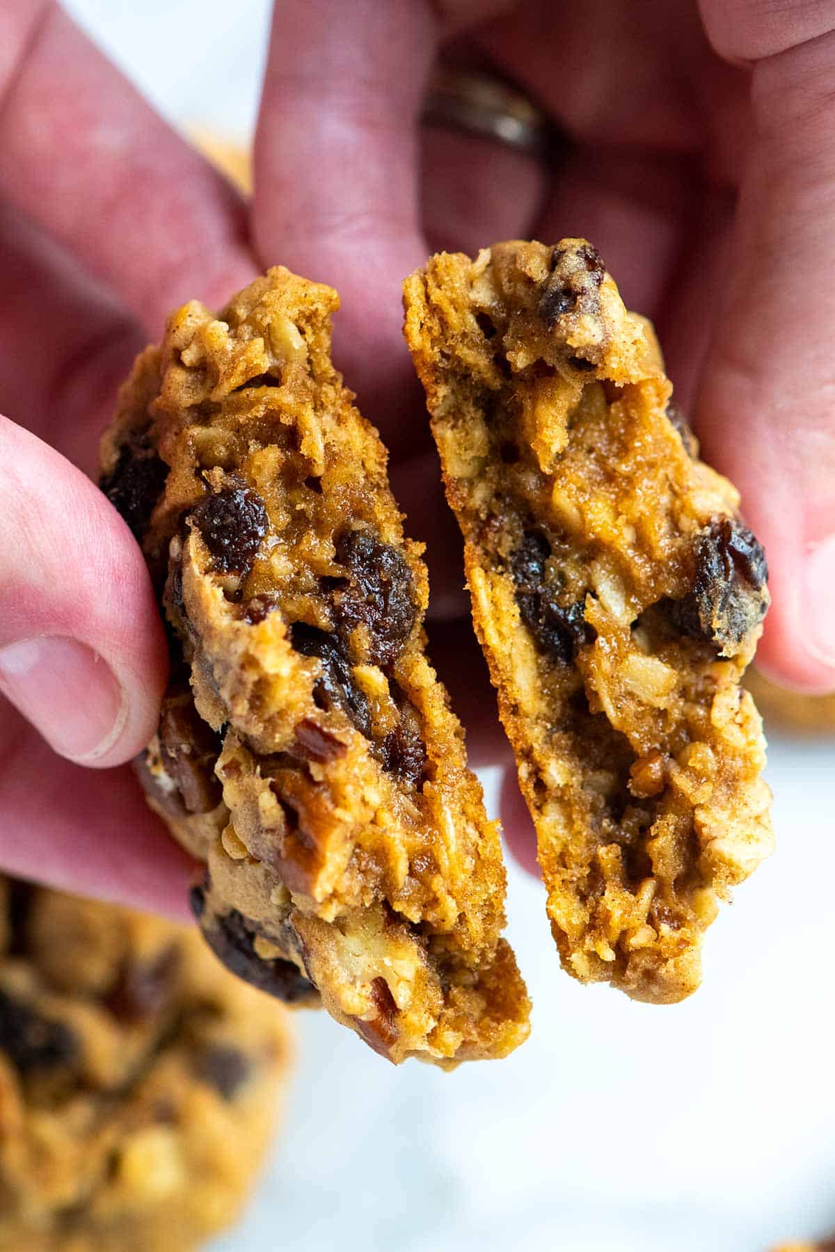 Oatmeal Cookie split in half