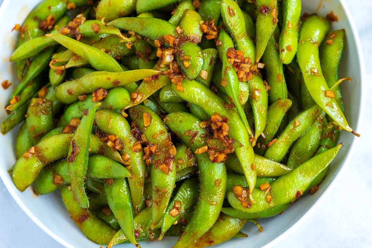 Garlic Ginger Spicy Edamame