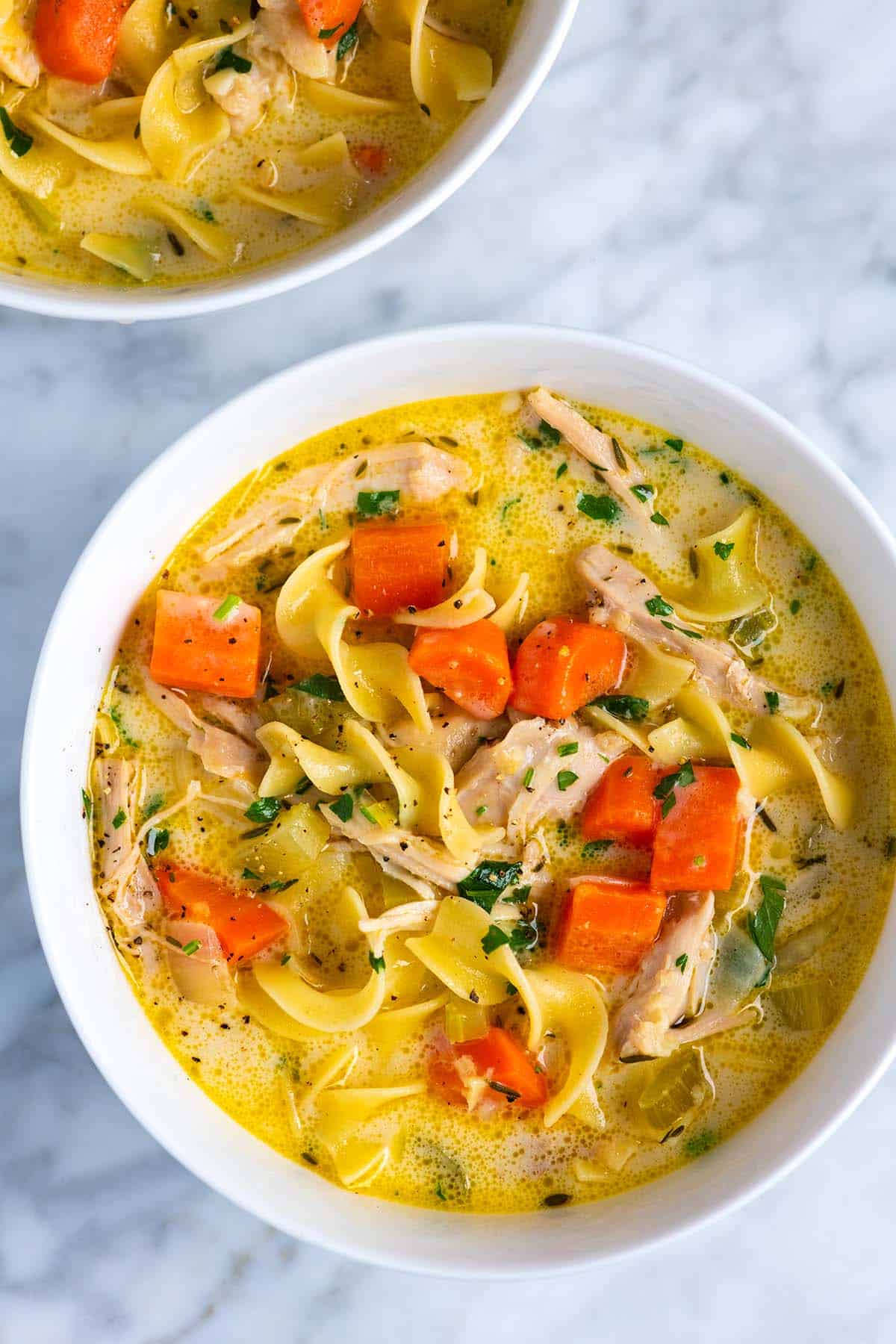 Homemade Creamy Chicken Noodle Soup