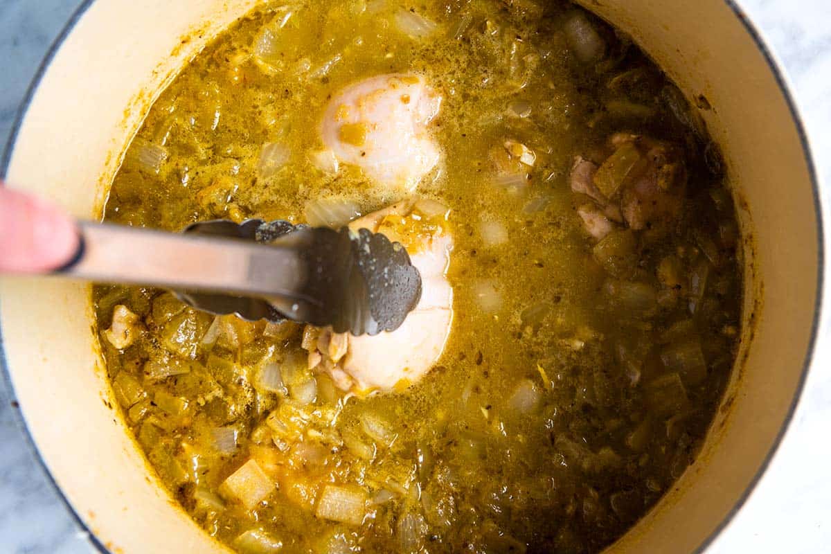 Cooking chicken for white chicken chili