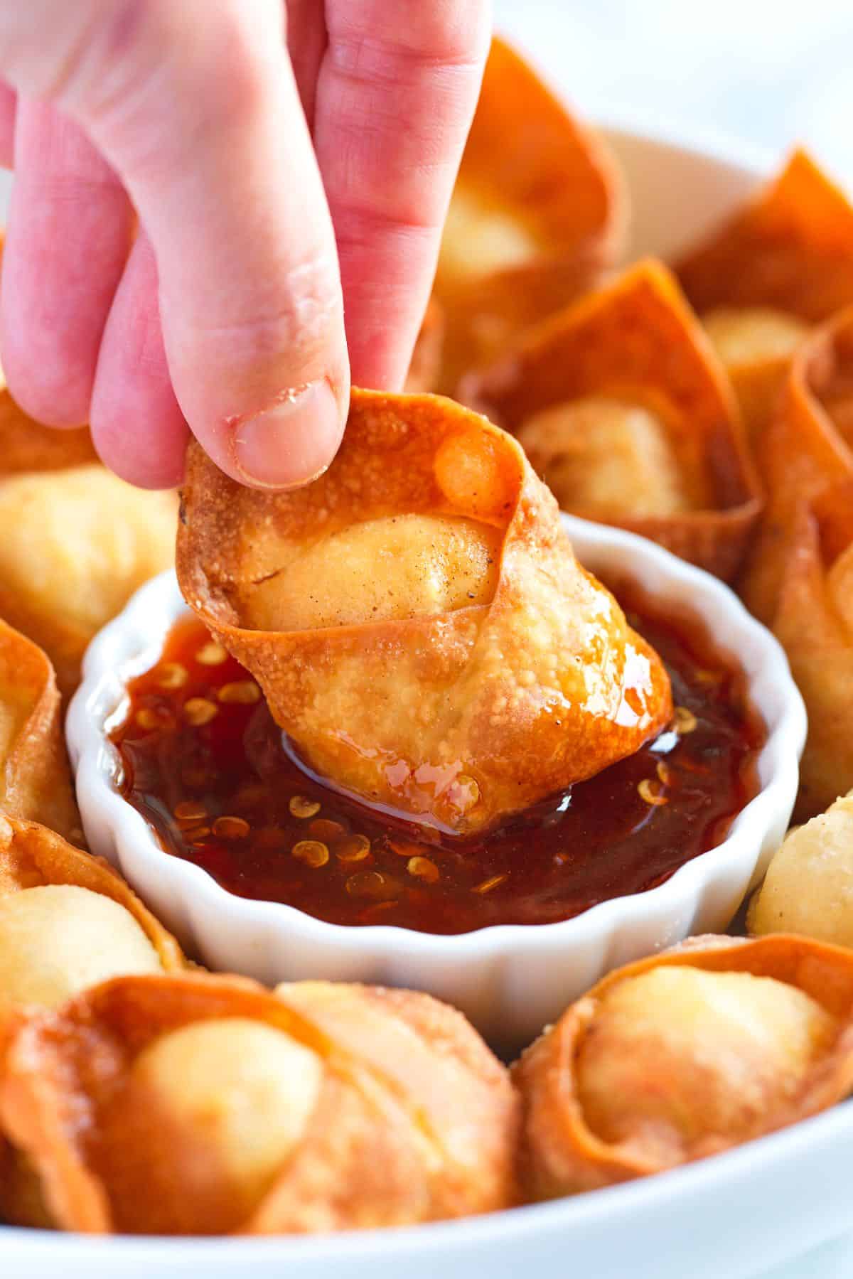 Homemade Crab Rangoon (cream cheese wontons)