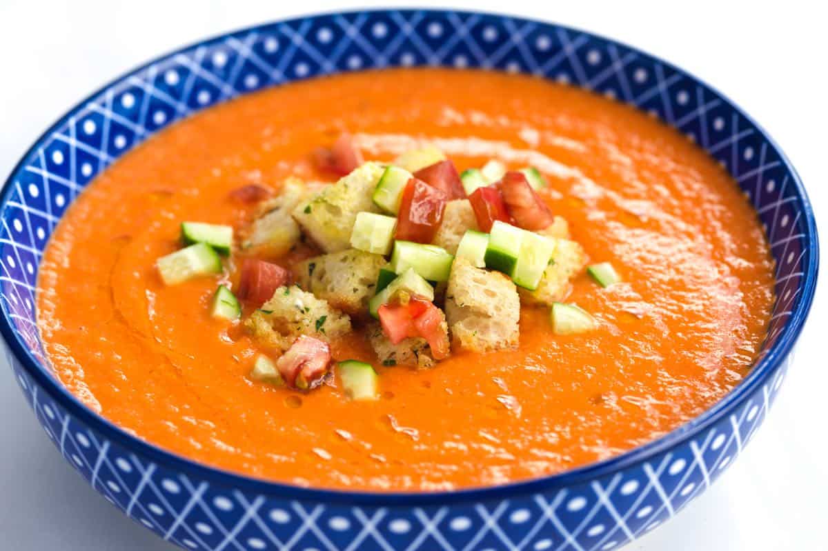 A bowl of Gazpacho