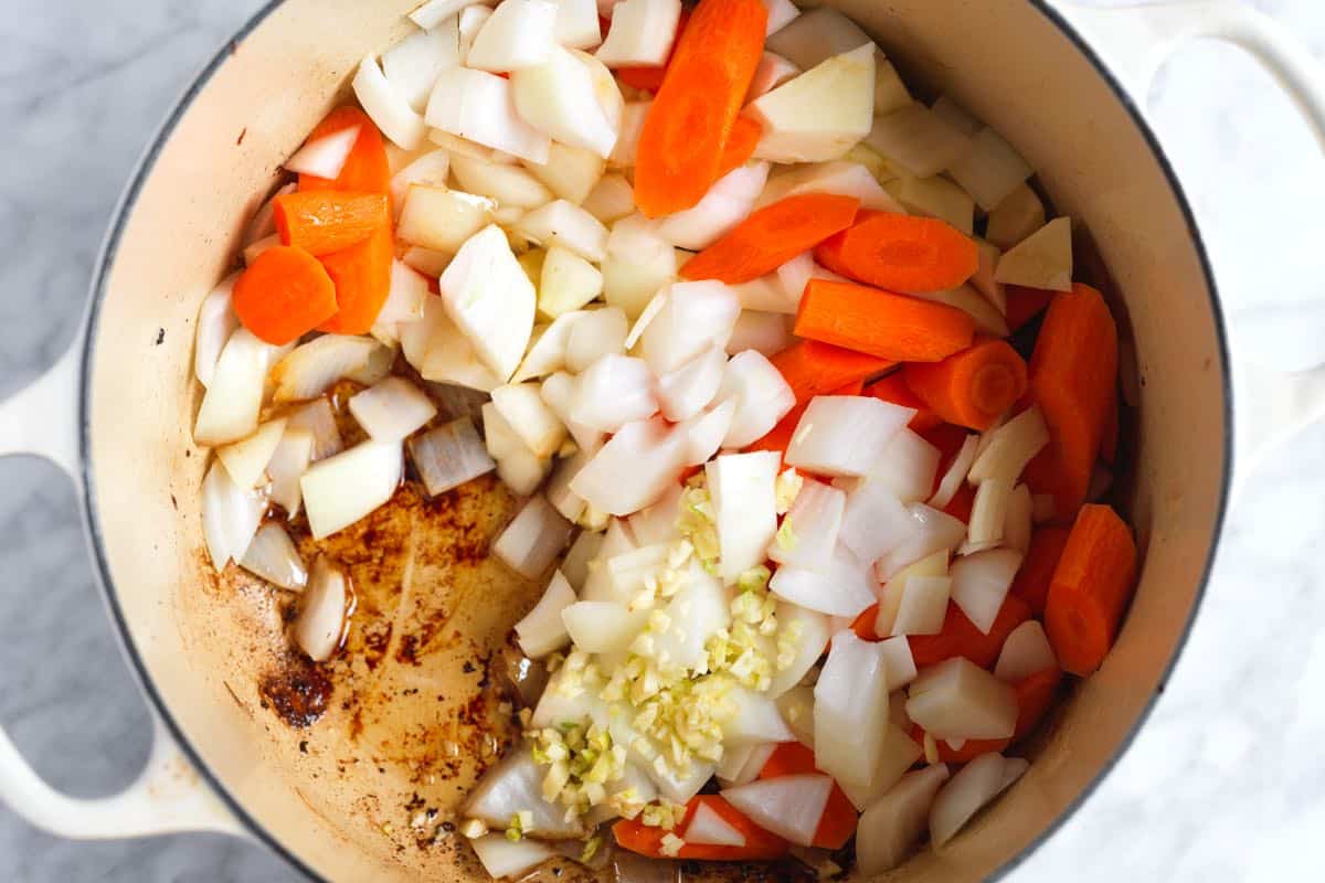 Sautéing vegetables in dutch oven