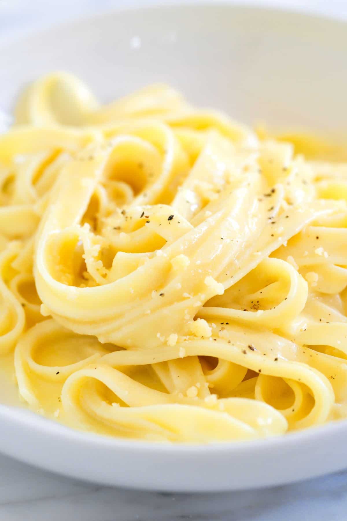 Homemade fettuccine Alfredo