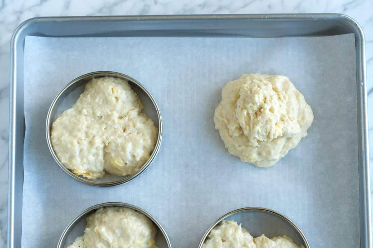 Baking biscuits for strawberry shortcake