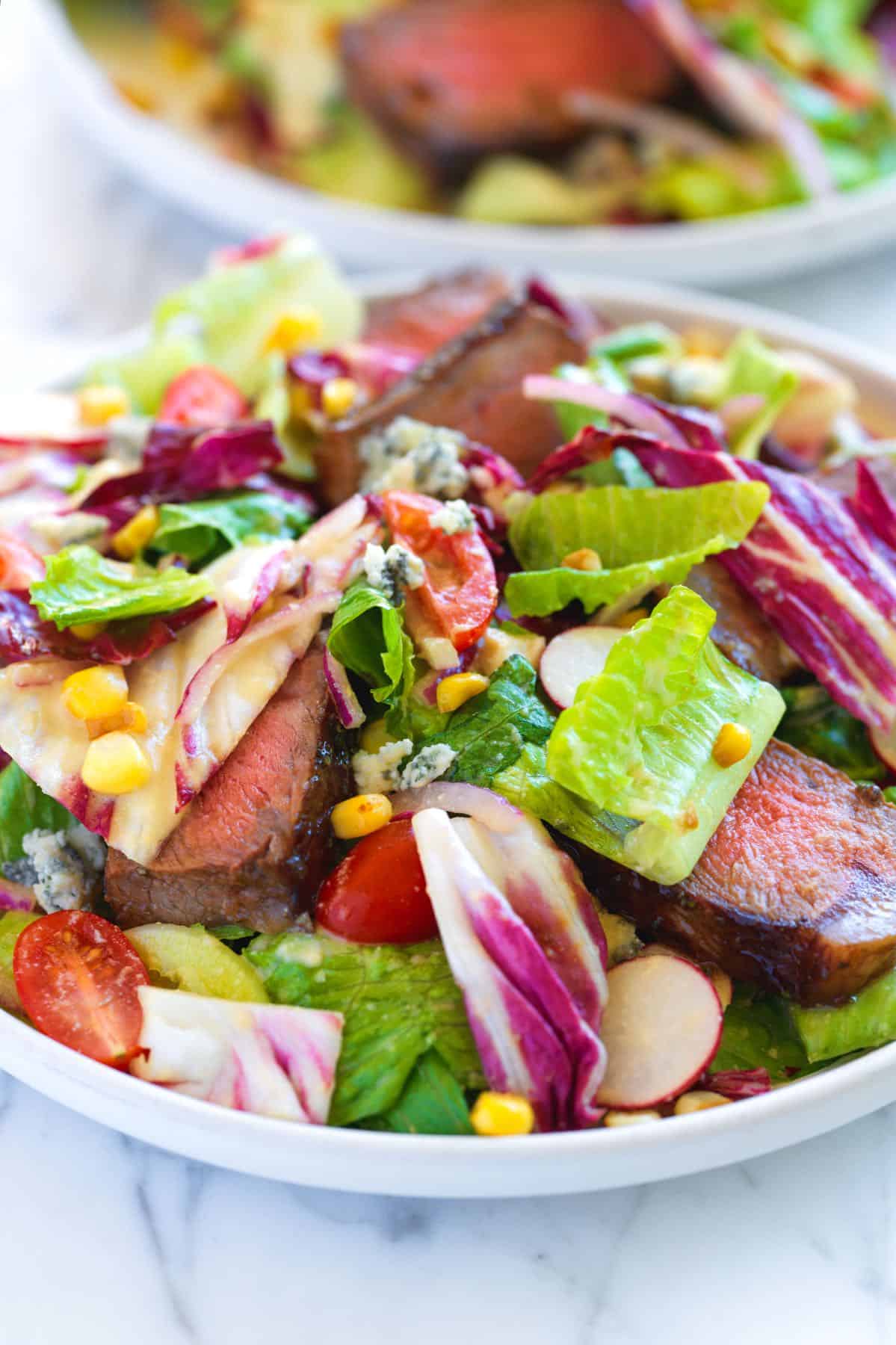 Steak Salad with dressing