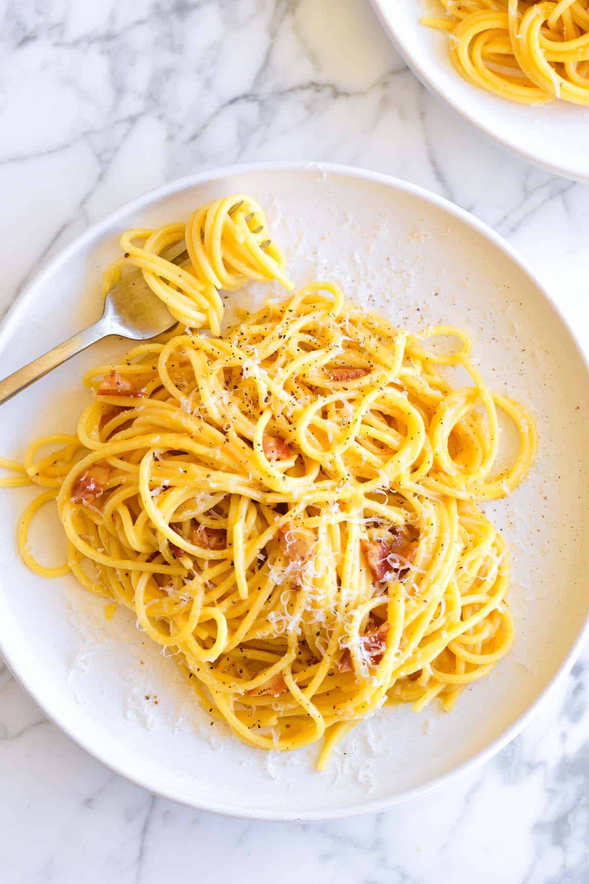 Carbonara on a plate