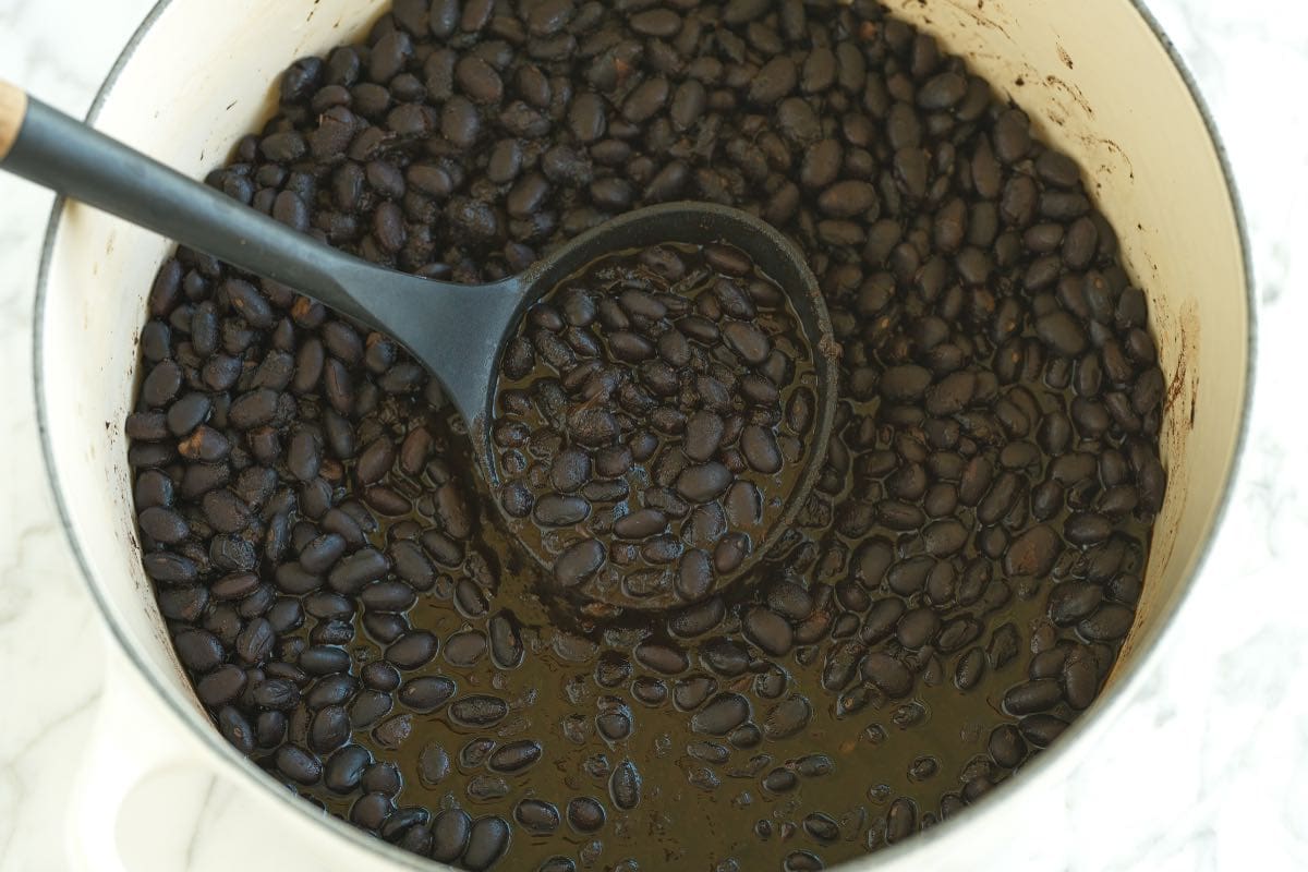 How to Make 7 Layer Dip: Homemade black bean puree