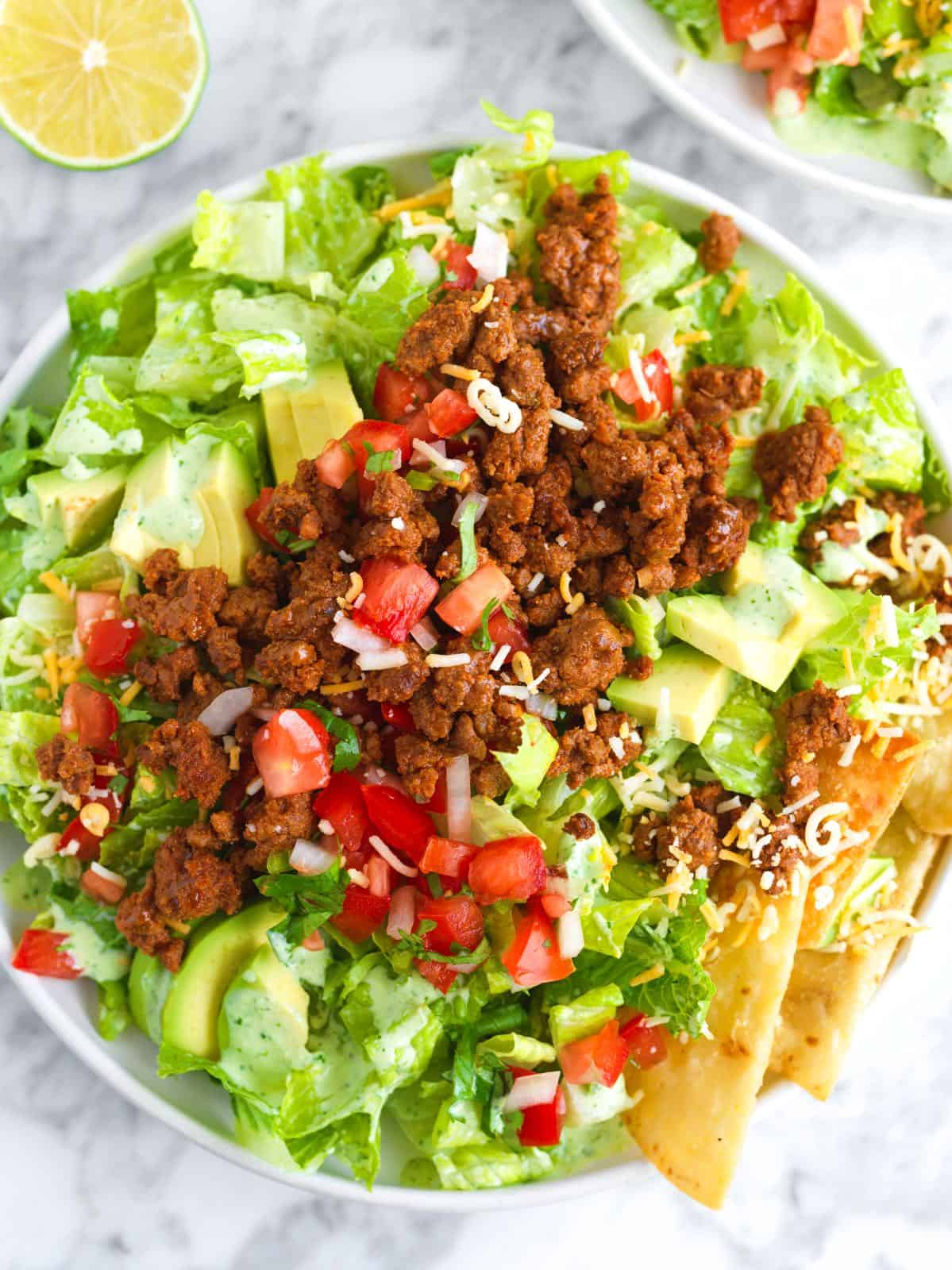 Homemade Taco Salad with Ground Beef