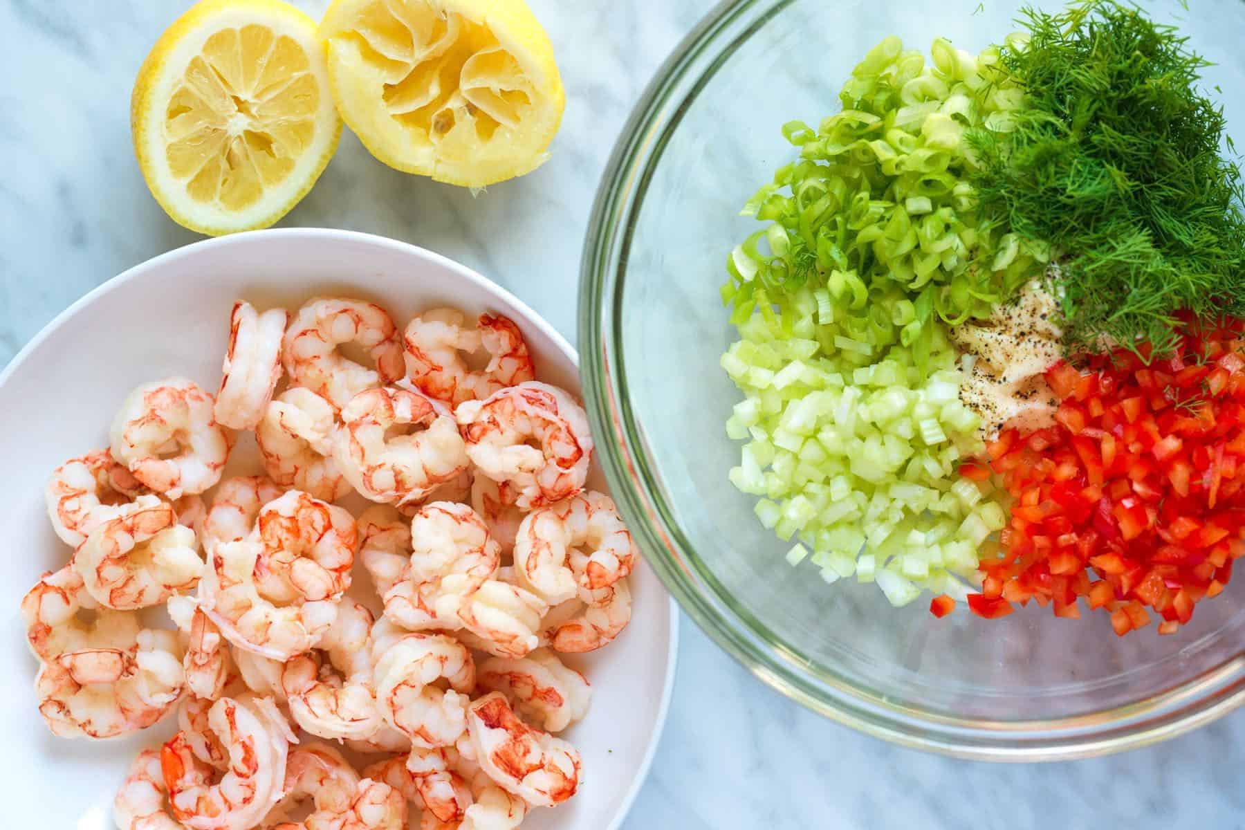 Shrimp salad ingredients