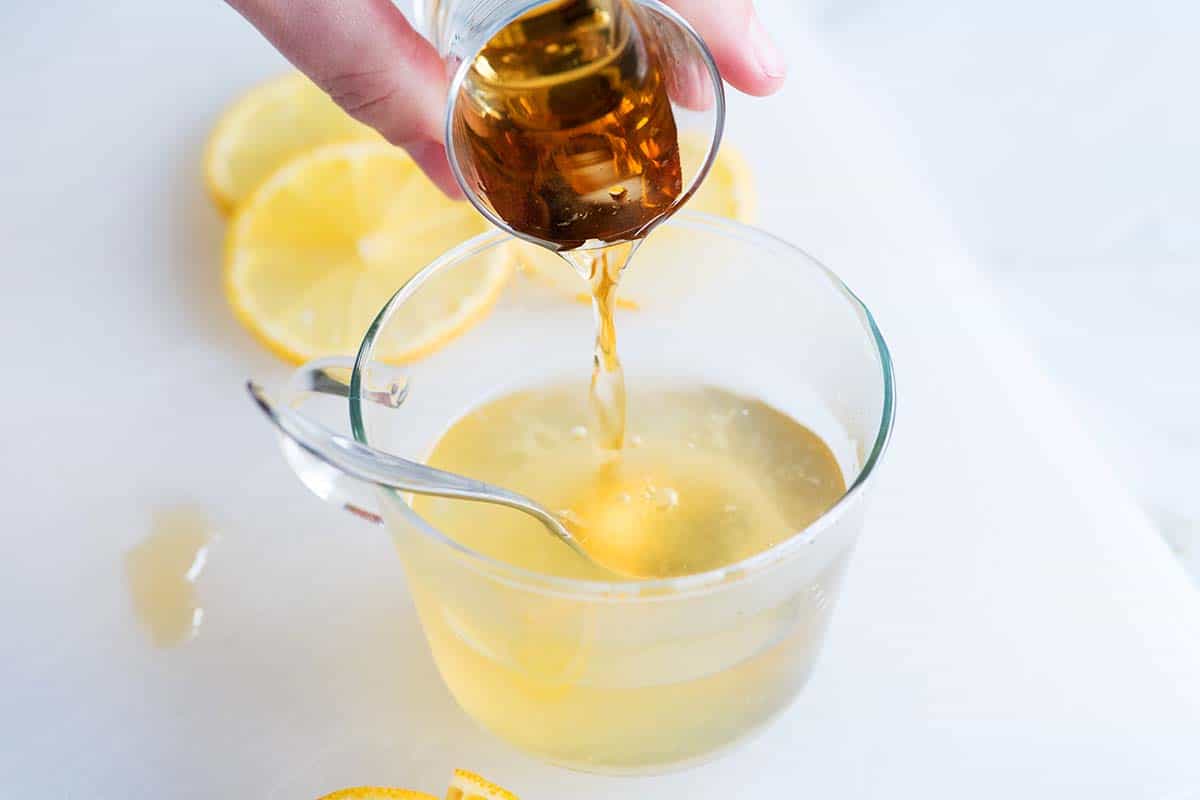 Adding dark liquor to hot toddy