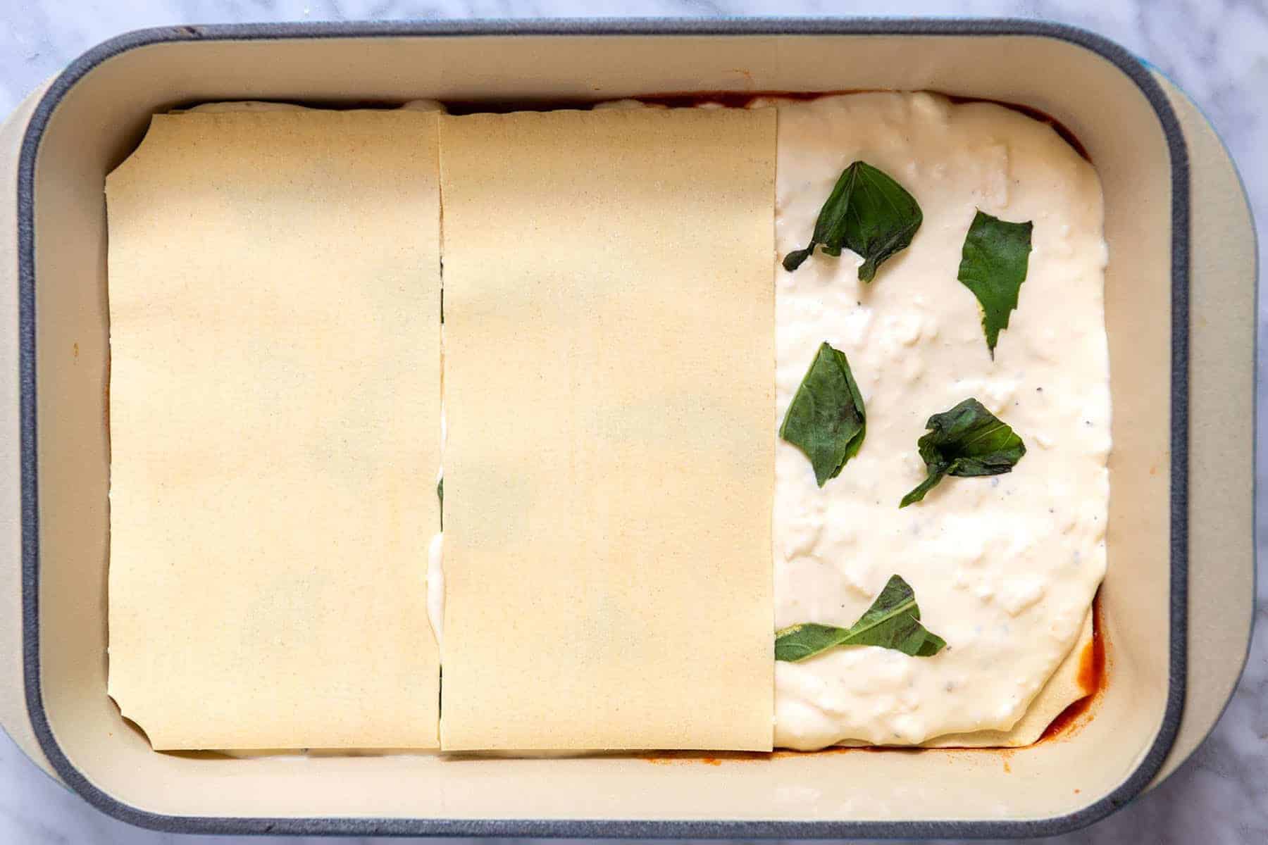 Creamy cheese layer for cheese lasagna