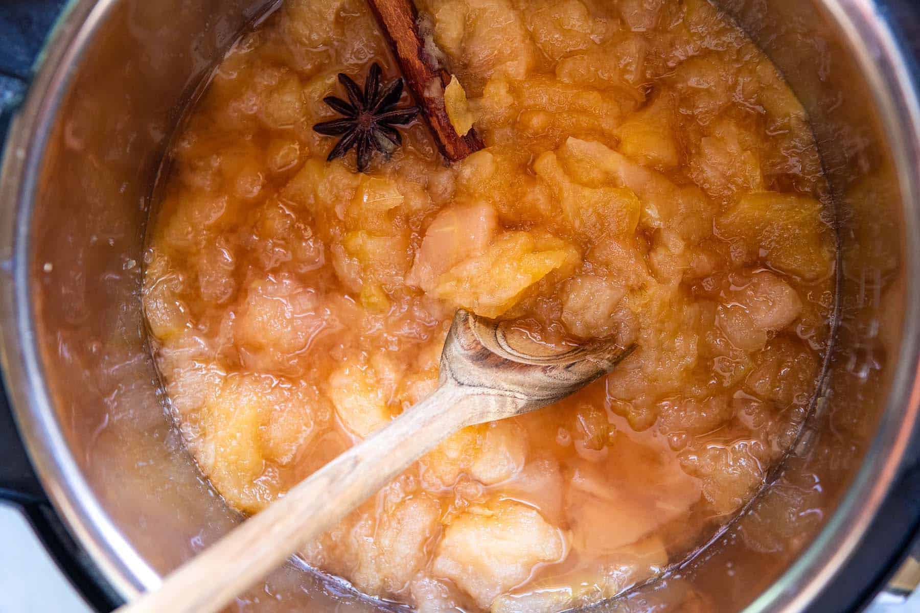 Mashing applesauce after cooking apples in Instant Pot