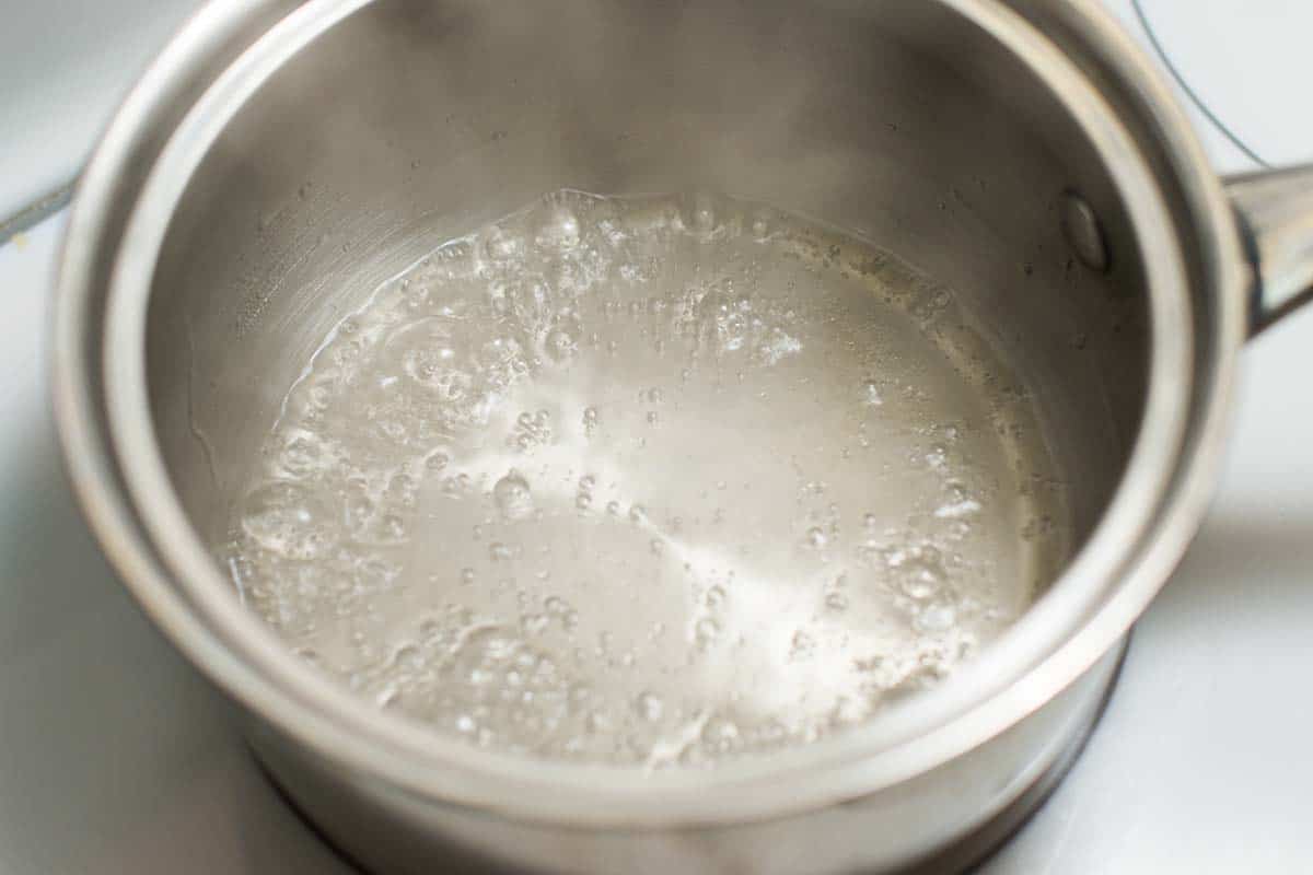 Simmering rum syrup